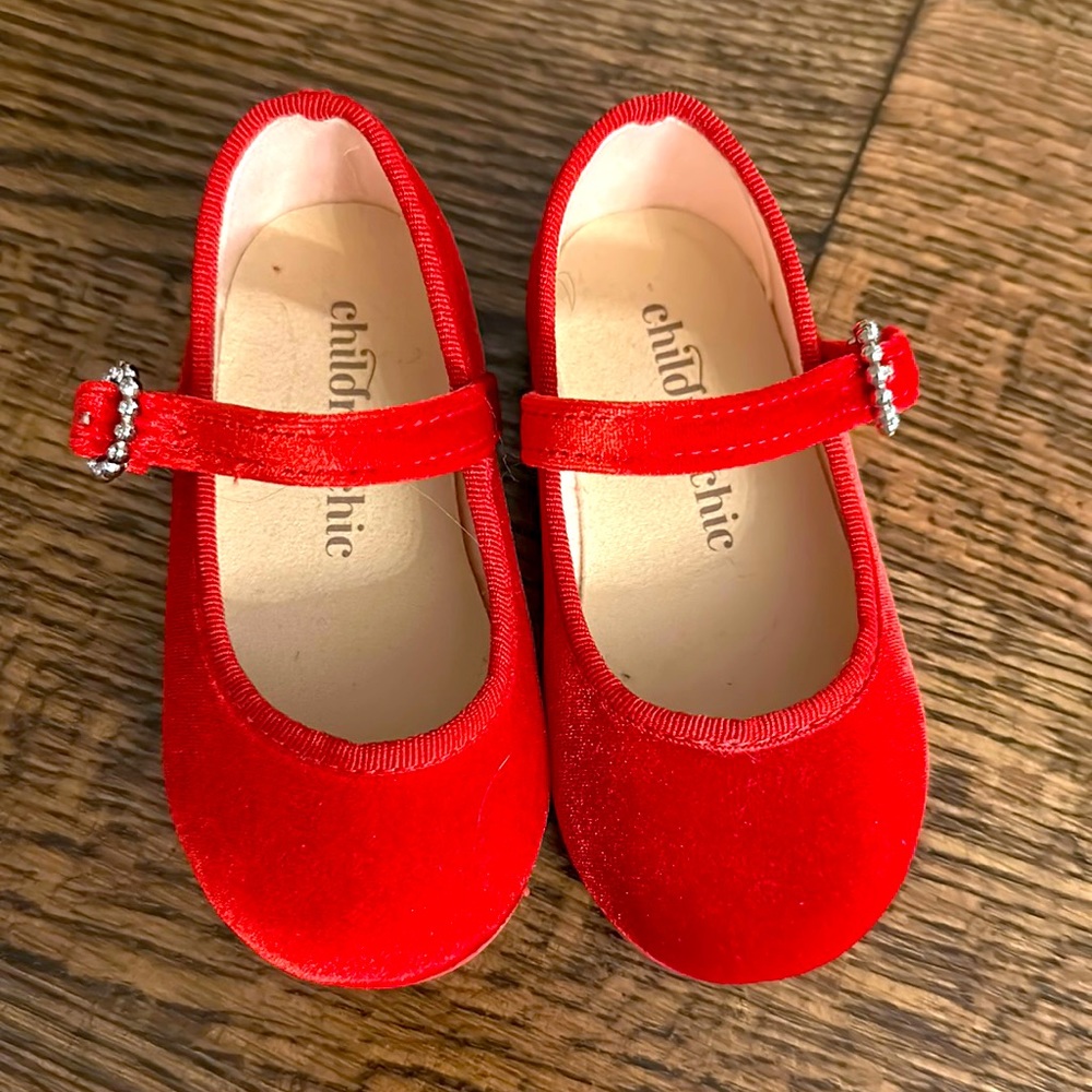 Red Velvet Toddler Girl Shoe Christmas Shoe Holiday Shoe